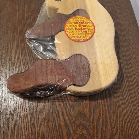 New Vintage Wooden Panda Scroll Saw Puzzle 5 Piece Stained Tucker Toys 9" - Picture 9 of 11